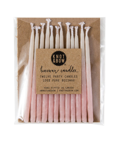 Pink Ombre Beeswax Candles - Knot and Bow