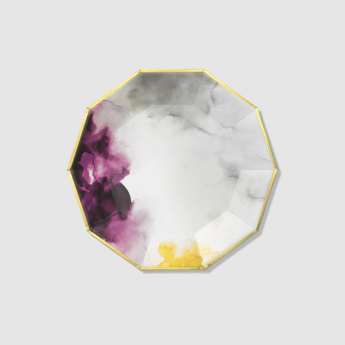 Plum Marble Watercolor Large Plates - Coterie
