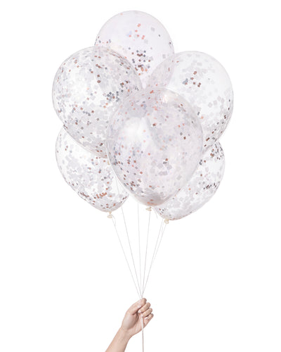 Party Balloons ( White Copper) - Knot and Bow